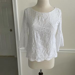 Brooks Brothers white EUC 4 Cute Eyelet Top 100% Cotton